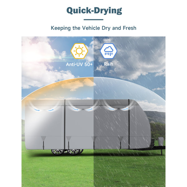 Umbrauto RV Cover Umbrauto Upgraded 7 Layers Top Camper Cover Travel